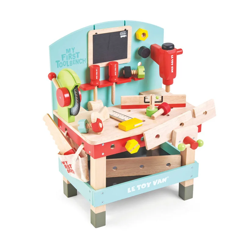 thoughtfully crafted and safe wooden toys                   My First Tool Bench