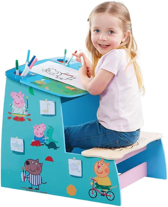 beautiful and detailed wooden toys that inspire creativity                   Peppa Pig Wooden Play Desk