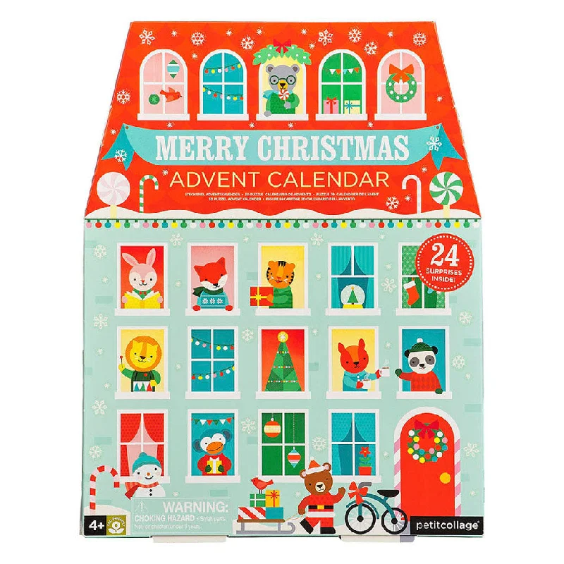 sturdy and durable wooden toys for rough play                   Petit Collage Advent Calendar House