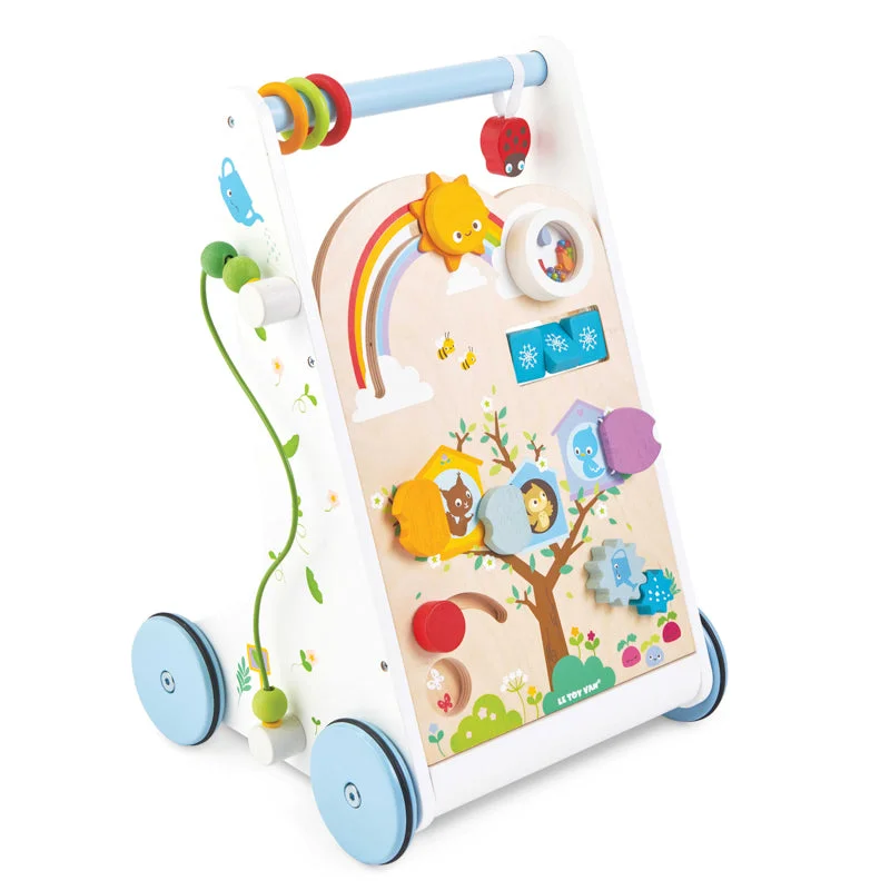 safe and non-toxic wooden toys that parents can trust                   Petitlou Activity Walker