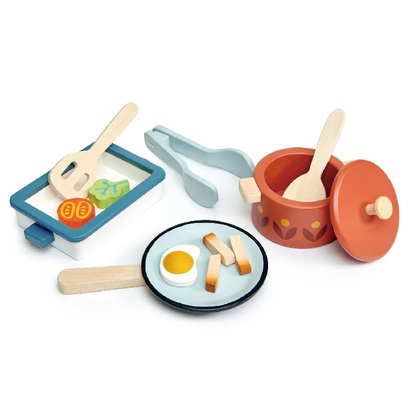 safe and durable wooden toys                   Tender Leaf Toys Pots and Pans