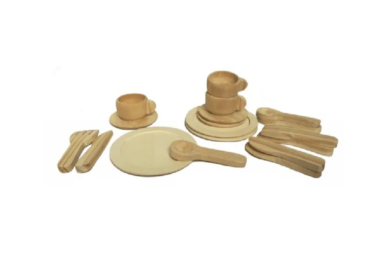 safe wooden toys for babies              Pretend Wooden Dinner Set