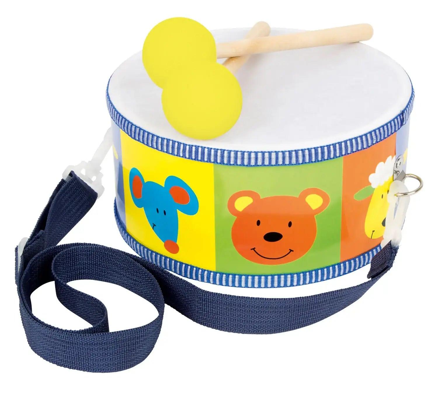beautifully detailed wooden toys                  Small Foot - Wooden Drum Animals with Sticks