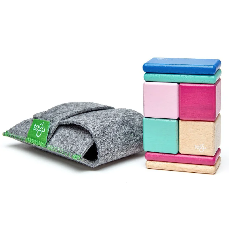 detailed wooden toys                 Tegu Original Pocket Pouch in Blossom