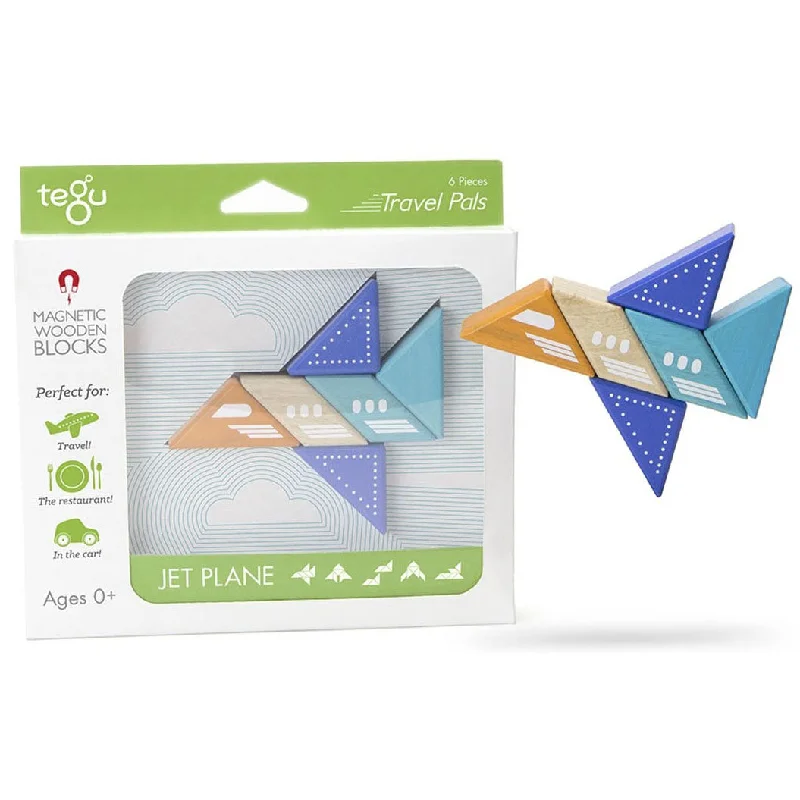 eco-conscious wooden toys                 Tegu Travel Pal Jet Plane Magnetic Wooden Blocks