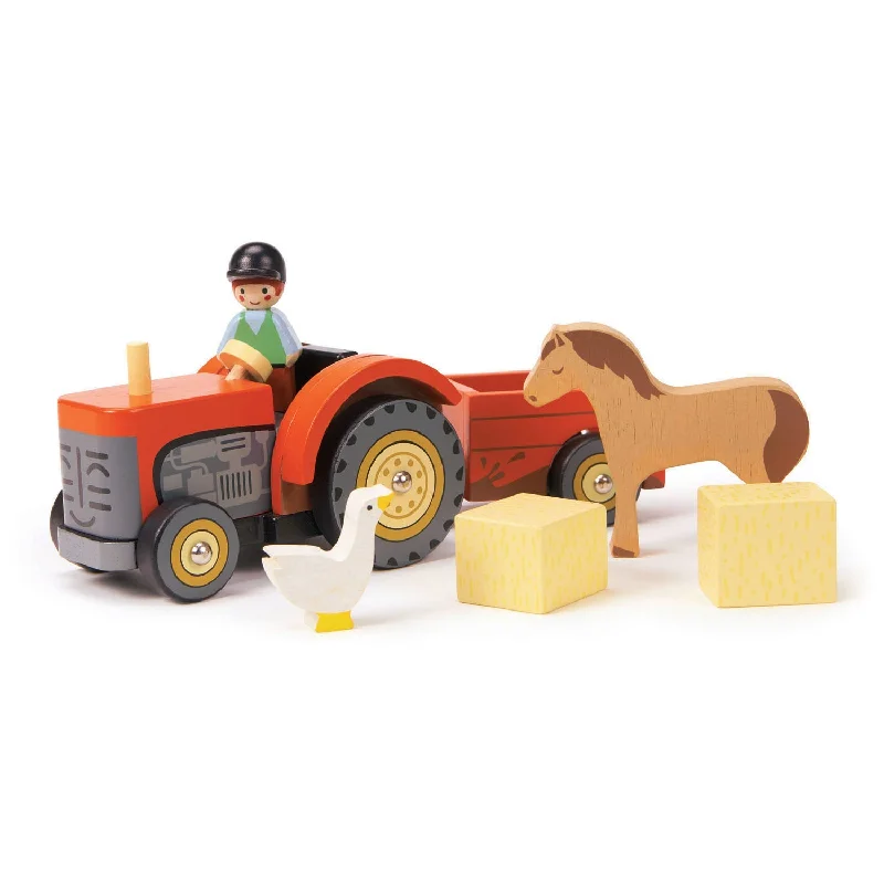 thoughtfully crafted and safe wooden toys                   Tender Leaf Toys Farmyard Tractor