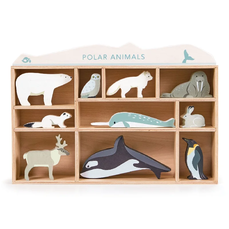 eco-friendly and sustainably made wooden toys Tenderleaf Toys Wooden Polar Animals Set / Shelf eco-friendly and sustainably made wooden toys Tenderleaf Toys Wooden Polar Animals Set / Shelf