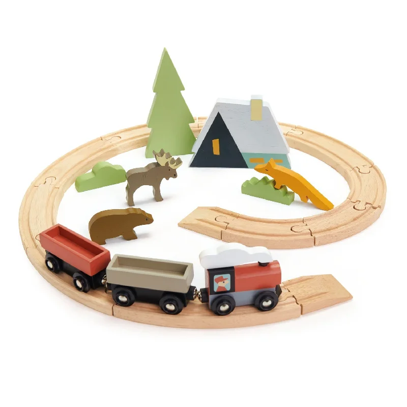 environmentally conscious wooden toys                 Tender Leaf Toys Treetops Train Set