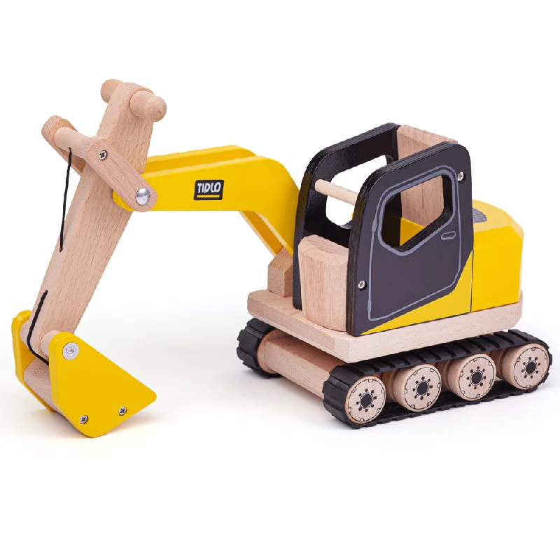 functional wooden toys               Tidlo Wooden Digger Toy