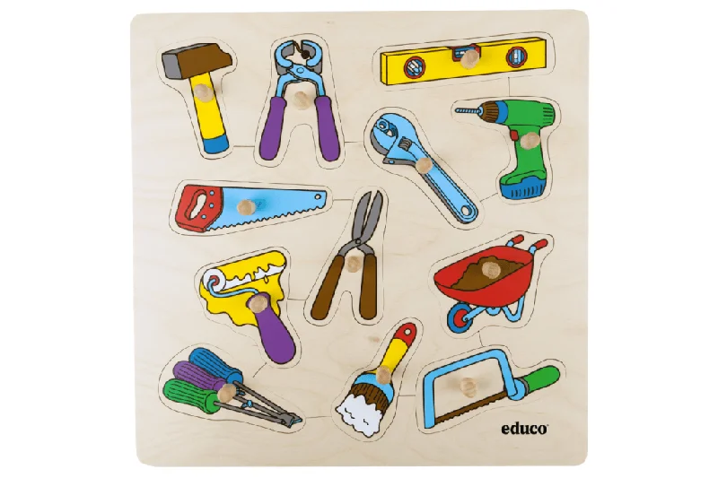 engaging wooden toys                   Tools - Knobbed Puzzle