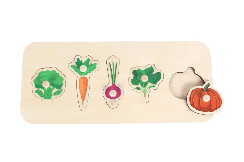 charming wooden toys                   Vegetables Knob Puzzle (5 piece)