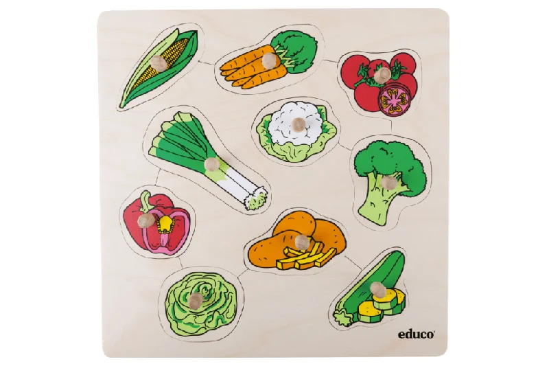 functional wooden toys               Vegetables - Knobbed Puzzle