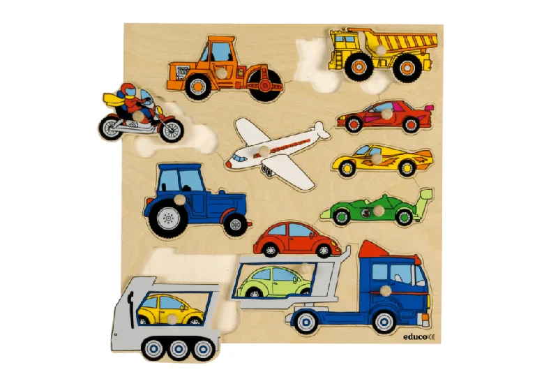 enchanting wooden toys for toddlers                   Vehicles - Knobbed Puzzle