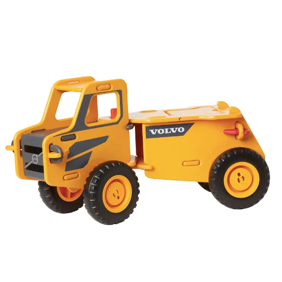 safe and durable wooden toys                   Dump Truck Volvo - Yellow