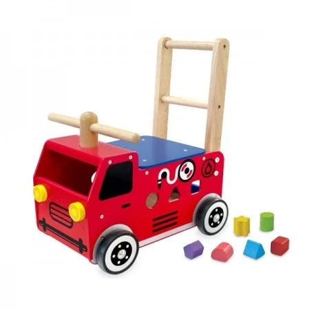 sturdy wooden toys                  Walk and Ride Fire Engine Sorter