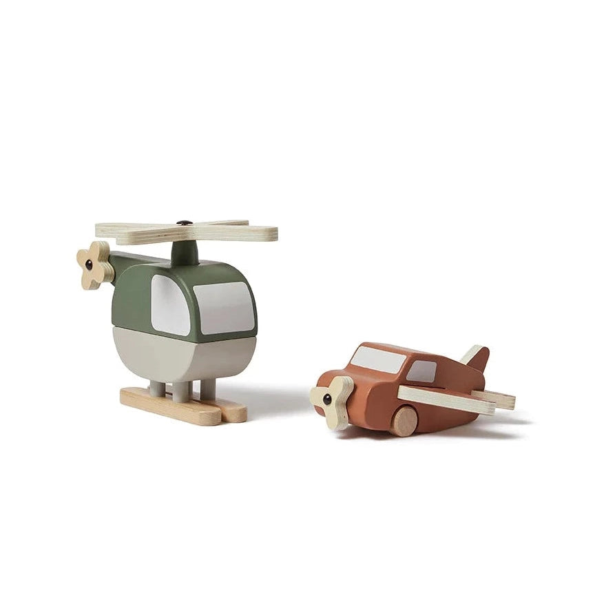sturdy and durable wooden toys for rough play                   Wooden Helicopter and Plane