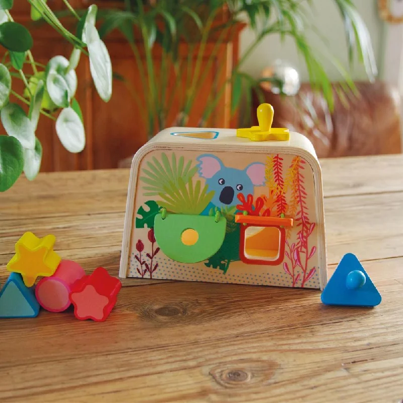whimsical wooden toys                   Djeco Multi Boita - Wooden Shape Sorter