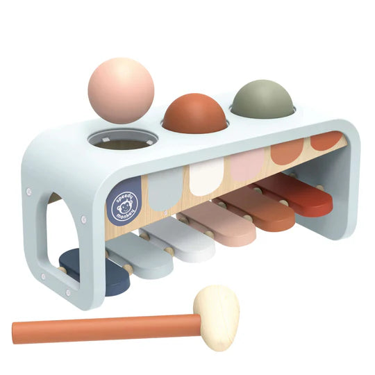 safe and appropriate wooden toys for young children                   Xylo Bench - Tap Tap Xylophone