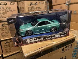 Realistic toy cars2022 Jada Blue Package Fast Furious Brian's Nissan Skyline GT-R (BNR34)