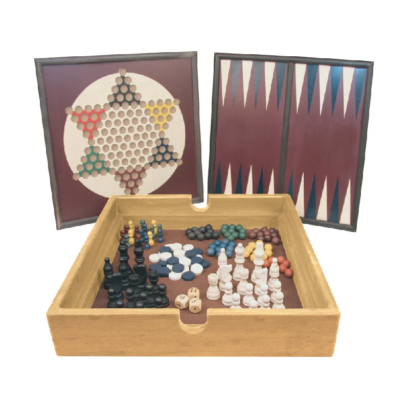 Addictive games 5-in-1 Wooden Multi-Game Set for Family Game Night
