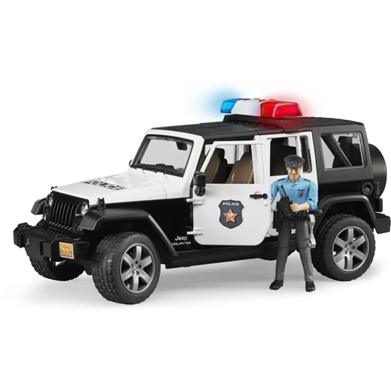 Fun toy carsBruder Jeep Wrangler Unlimited Rubicon Police Vehicle with Officer