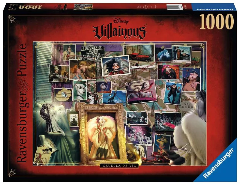 Time-consuming puzzles Disney Villainous Cruella De Vil 1000 Piece Puzzle