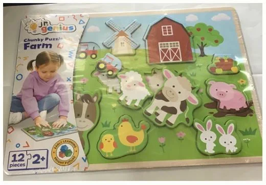 Exciting gamesJR. GENIUS CHUNK PUZZLE - FARM 12PC