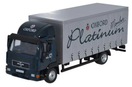 High-quality toy cars 2015 Oxford Diecast MAN L2000 Box Van Platinum - 1:76 Scale