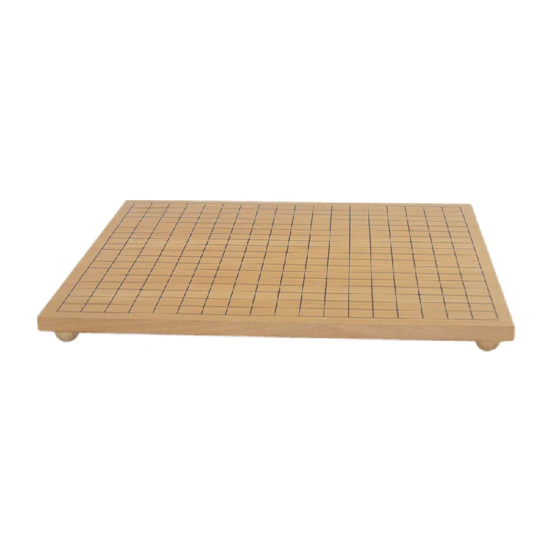 Thought-provoking puzzles Maple Wood Veneer Go Board with Wooden Ball Feet, 19" x 17.5"