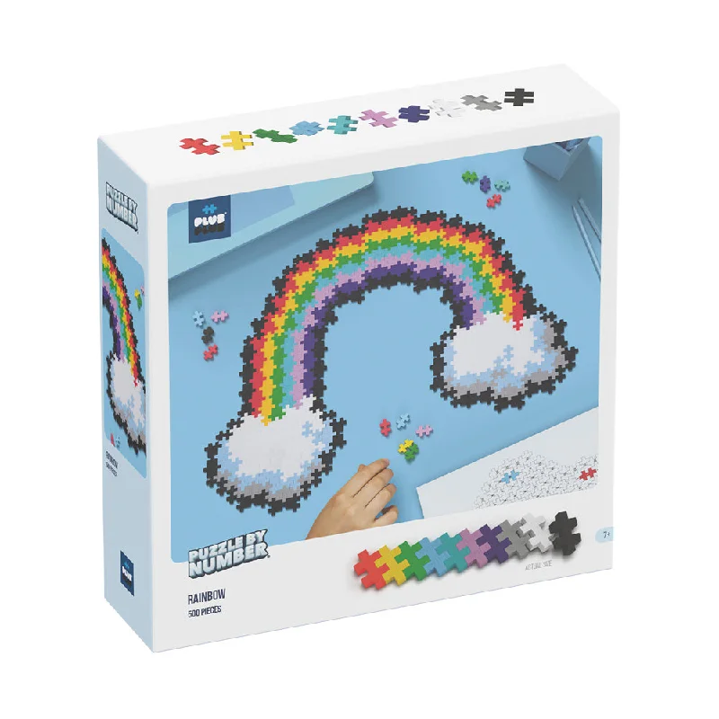 Entertaining games Plus-Plus Puzzle By Number - Rainbow Jigsaw Puzzle - 500 pc